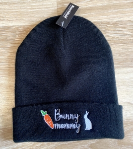 Czapka "Bunny Mommy"  CZARNA