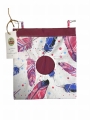 USZATKOWE RADY PAŚNIK MATERIAŁOWY Pióra różowy środek 24x22 cm   - Paśniki - Uszatkowe Rady