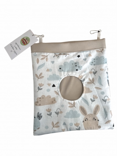 USZATKOWE RADY PAŚNIK MATERIAŁOWY Sowa Królik beżowy środek 24x22 cm    - Paśniki - Uszatkowe Rady