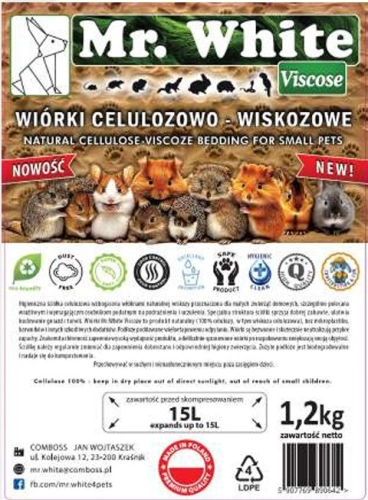 Mr. White wiórki celulozowo-wiskozowe 1,2kg - Ściółka i dodatki - Uszatkowe Rady