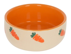 Miska ceramiczna dla gryzoni, beżowy/pomarańczowy marchewki 250ml