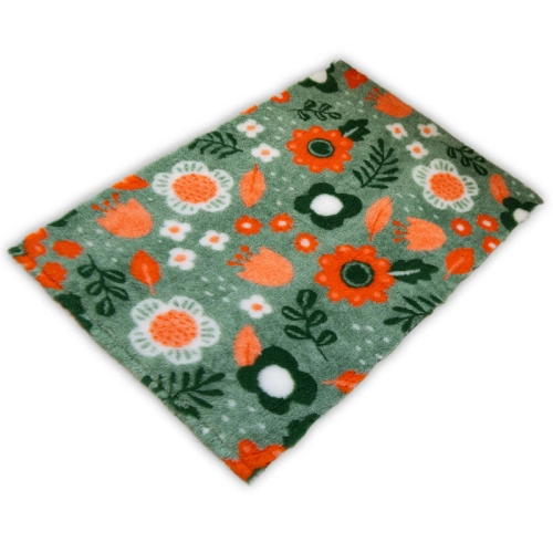 Posłanie DRY BED 75x50cm Legowisko antypoślizgowe 28mm zielony w kwiaty - Legowiska i Dry Bedy - Uszatkowe Rady