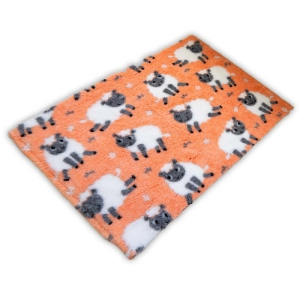 Posłanie DRY BED 75x50cm Legowisko antypoślizgowe 28mm pomarańczowe owce